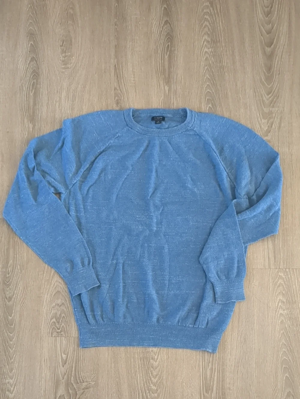 J. Crew Men's Heathered Blue Crewneck Sweater